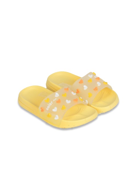

Lil Lollipop Girls Yellow Printed Rubber Sliders