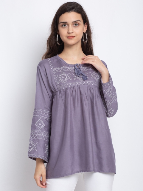 

Miaz Lifestyle Blue Floral Top