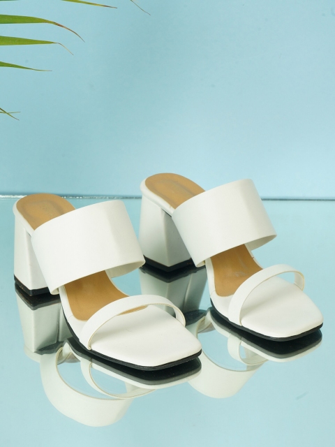 

STALK White PU Block Sandals