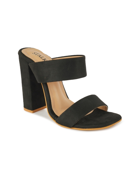 

STALK Black Suede Block Sandals