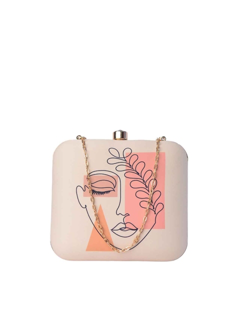 

ARTKLIM White Printed Box Clutch