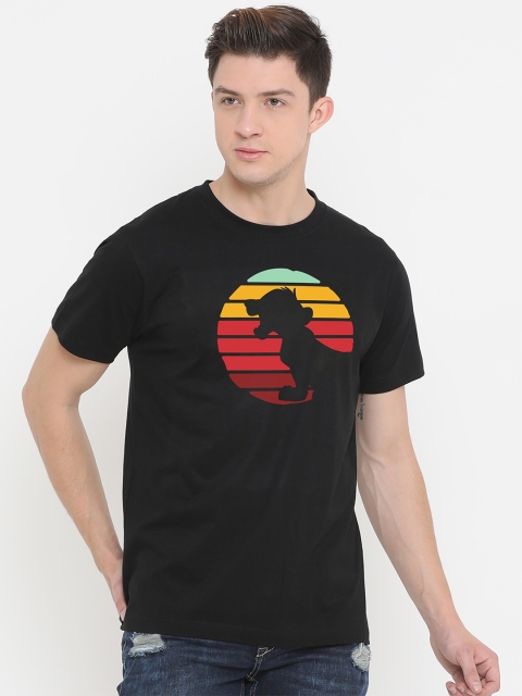 

Fully Filmy Men Black Lion King Printed Cotton T-shirt
