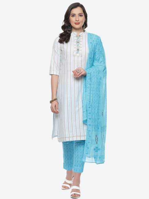 

Biba Blue & White Printed Pure Cotton Unstitched Dress Material