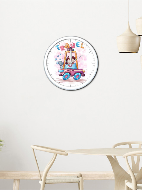 

WENS White & Blue Printed Contemporary Wall Clock