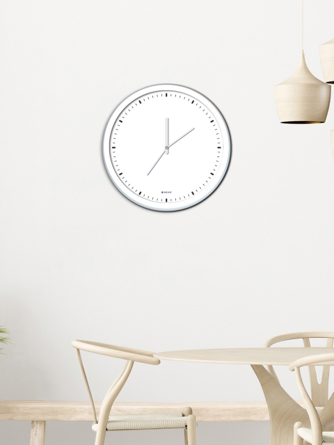 

WENS White & Black Traditional Non-Ticking Wall Clock