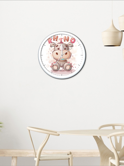 

WENS White & Grey Printed Contemporary Wall Clock