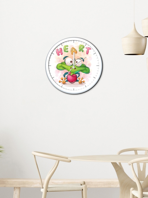 

WENS White & Green Printed Contemporary Wall Clock