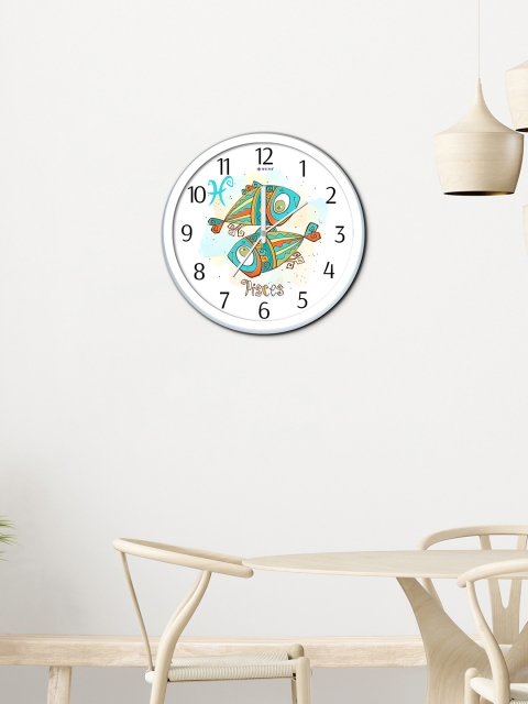 

WENS White & Blue Printed Contemporary Alarm Clock