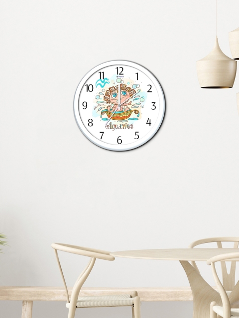 

WENS White & Pink Aquarious Printed Contemporary Wall Clock