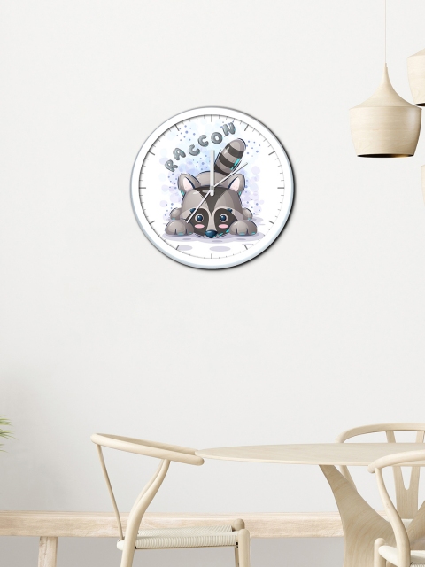 

WENS White & Grey Printed Contemporary Wall Clock