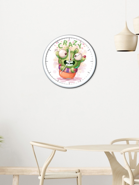 

WENS White & Green Printed Contemporary Wall Clock