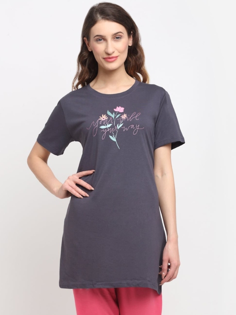 

Kanvin Women Purple Printed Lounge T-shirt