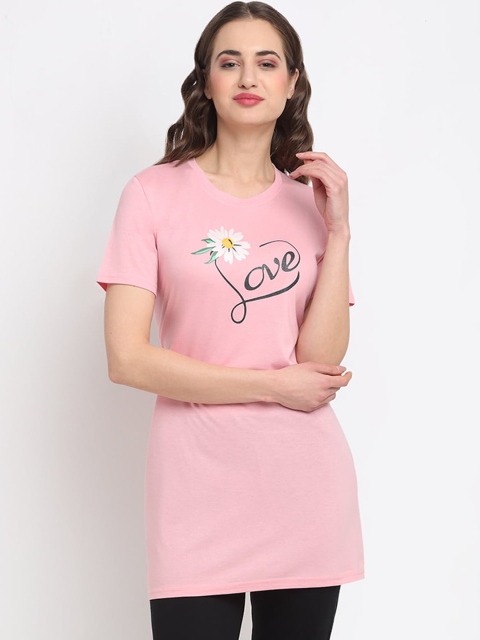 

Kanvin Women Pink Printed Lounge Tshirts