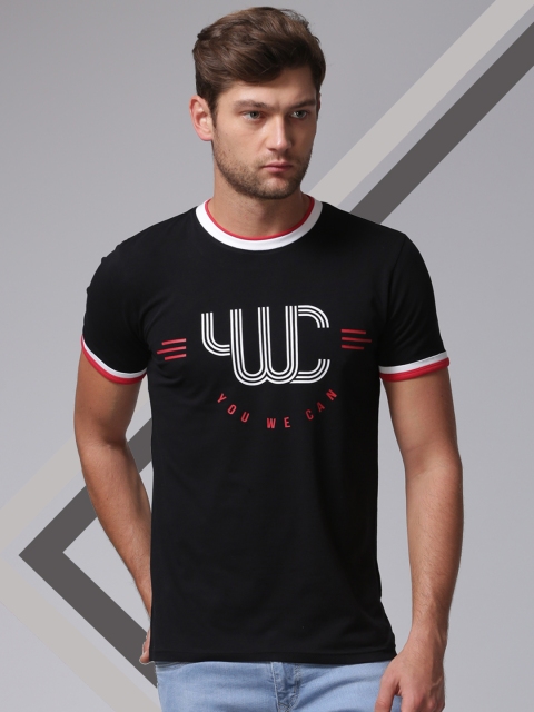 

YWC by Yuvraj Singh Men Black Printed T-shirt