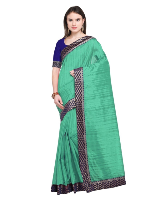 

SAADHVI Green & Blue Art Silk Saree