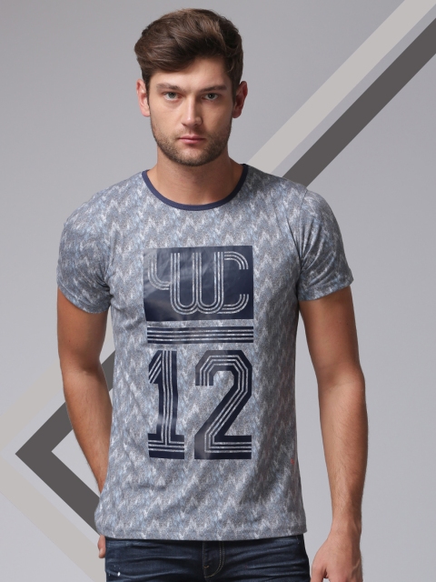 

YWC by Yuvraj Singh Men Blue Printed T-shirt