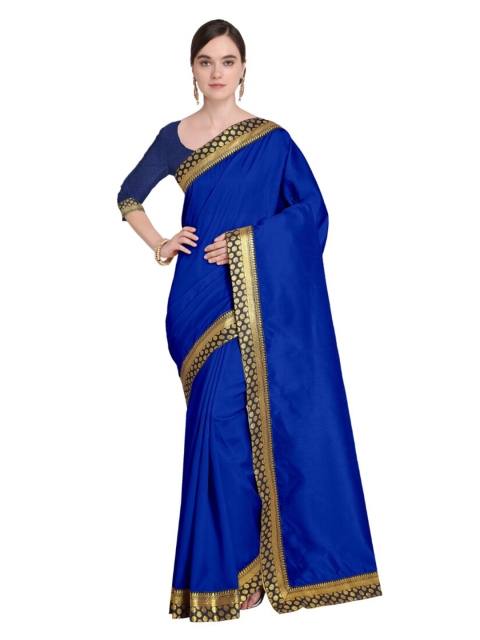 

SAADHVI Blue Art Silk Saree