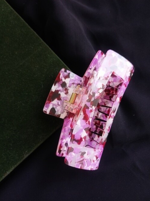 

ANNA CREATIONS Women Pink & White Printed Claw Clip