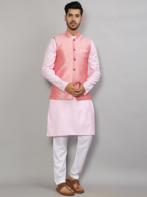 

GRACIT Men Pink Kurta with Pyjamas & Jacket