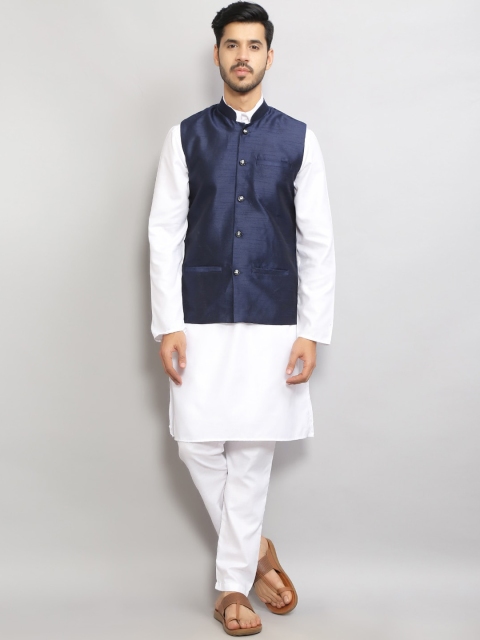 

GRACIT Men White Kurta with Pyjamas & Nehru Jacket