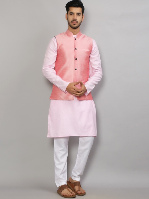 

GRACIT Men Pink Kurta with Pyjamas & Jacket