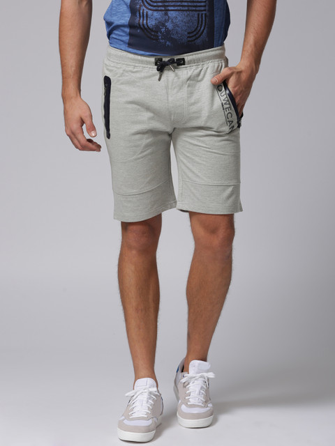 

YWC Grey Melange Solid Sports Shorts