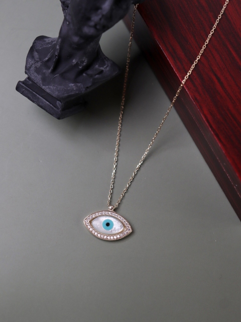 

CURIO COTTAGE Women Gold-Plated Evil Eye Silver Necklace