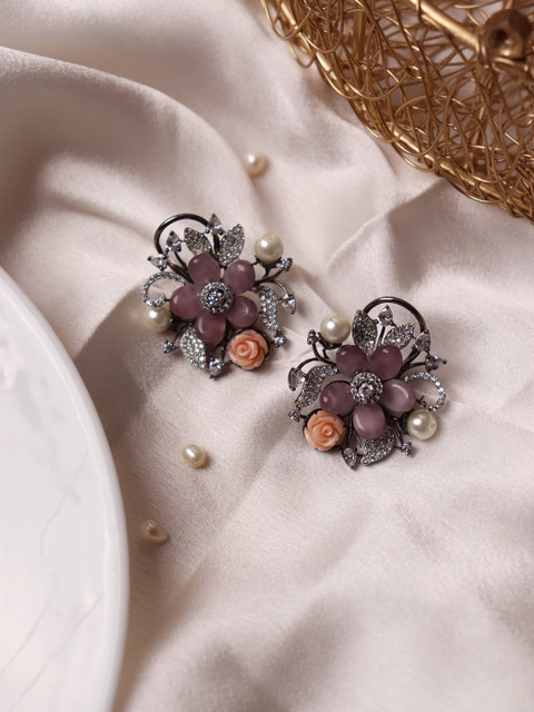 

CURIO COTTAGE Pink Contemporary Drop Earrings