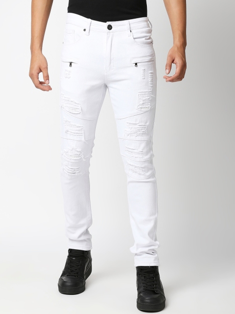 

WAIMEA Men White Skinny Fit Highly Distressed Stretchable Jeans