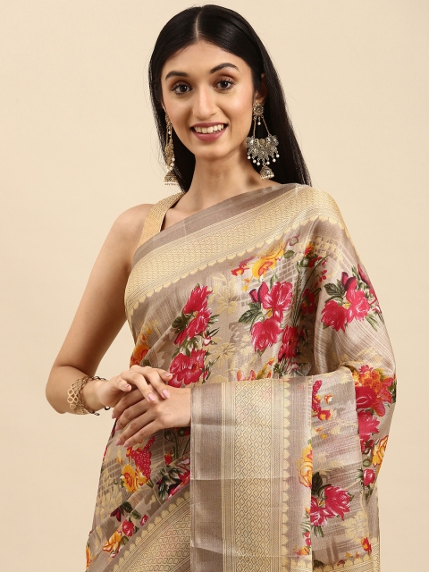 

Anouk Beige & Red Ethnic Motifs Saree