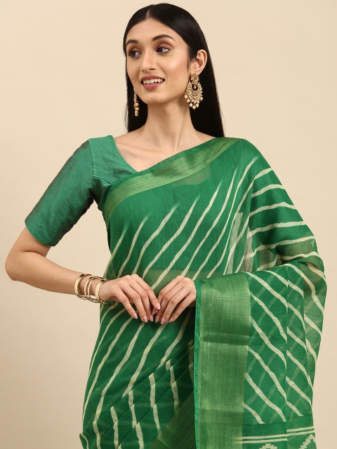 

Anouk Green & White Ethnic Motifs Saree