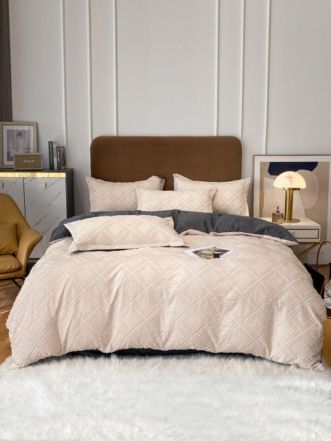 

JC Collection Beige Solid Double Queen Bedding Set