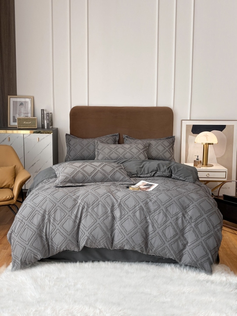 

JC Collection Grey Solid Single Size Bedding Set