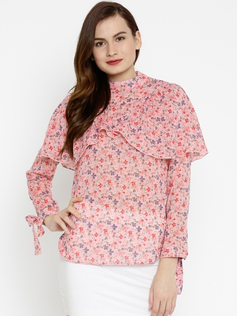 

SASSAFRAS Women Pink Printed Regular Top