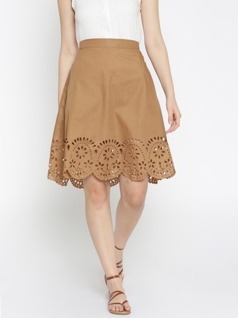 

SASSAFRAS Brown Skirt With Cut-Out Detail