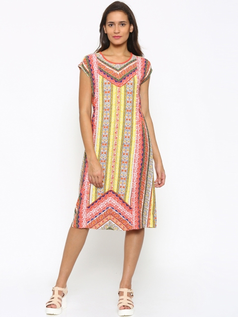 

Fusion Beats Multicoloured Floral Print A-Line Dress, Multi