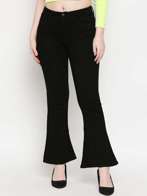 

fungus Women Black Bootcut High-Rise Stretchable Jeans