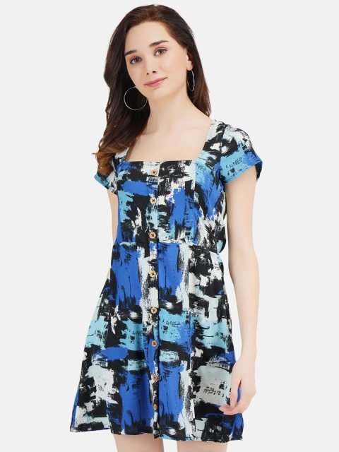 

JAAIVE Women Multicoloured Crepe A-Line Dress, Multi