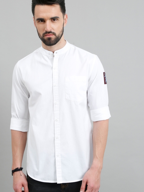 

HERE&NOW Men White Slim Fit Cotton Casual Shirt