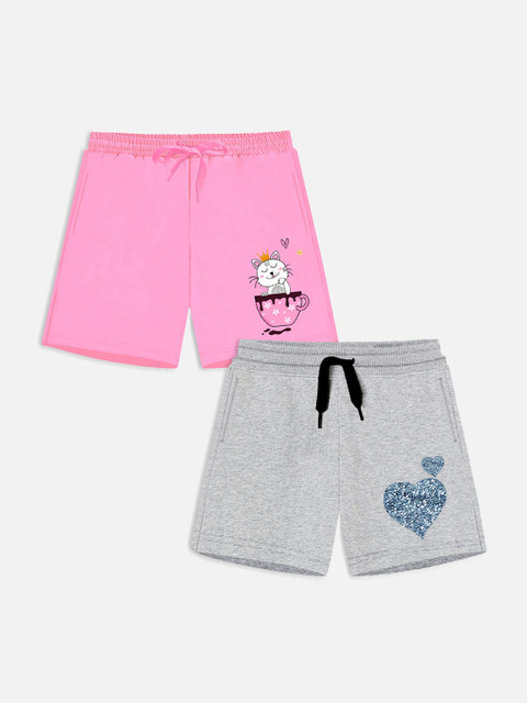 

Trampoline Girls Pink & Grey Pack of 2 Printed Shorts