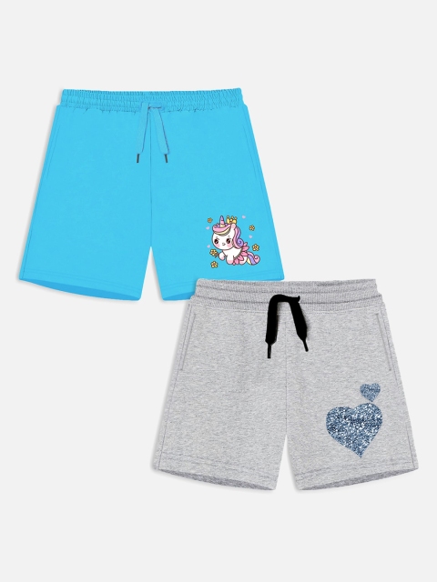 

Trampoline Girls Blue & Grey Pack of 2 Printed Shorts