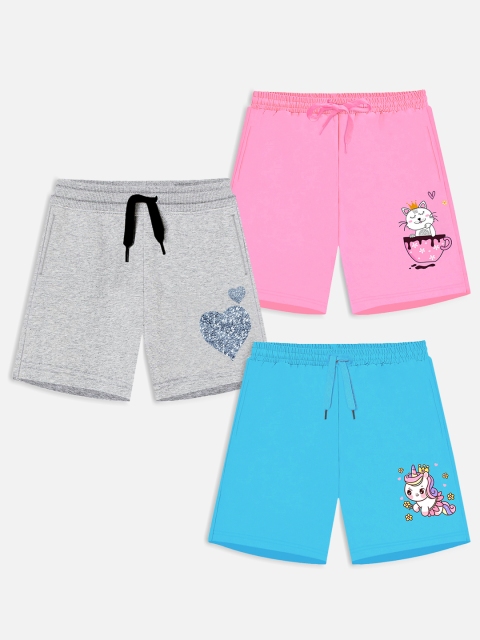 

Trampoline Girls Pack of 3 Printed Cotton Shorts, Pink