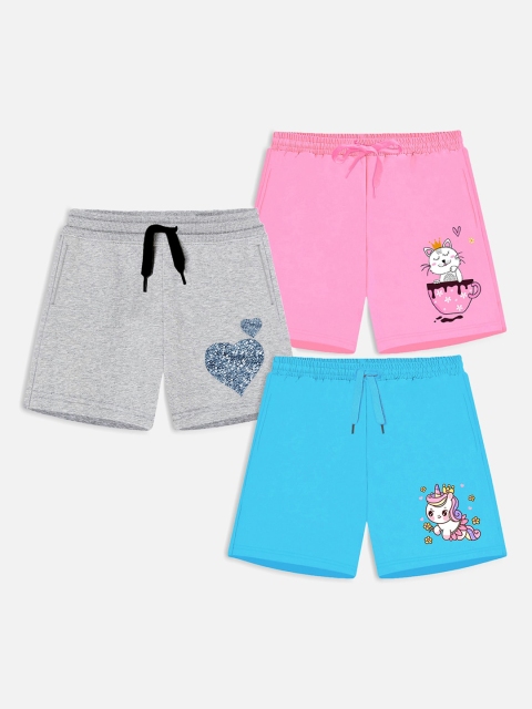 

Trampoline Girls Pack Of 3 Cotton Shorts, Pink