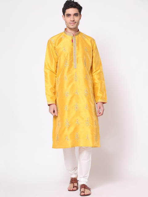 

TORO Men Yellow Chikankari Kurta