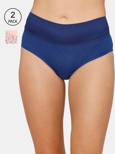 

Zivame Women Pack Of 2 Assorted High-Rise Hipster Briefs