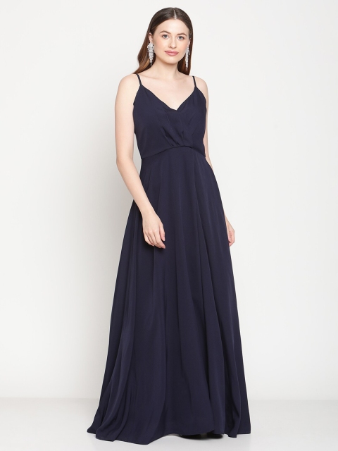 

COASTLAND Women Navy Blue Crepe Maxi Dress