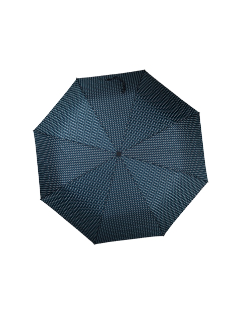 

LOOM LEGACY Blue & Turquoise Blue Geometric Printed 3-Fold Semi-Automatic Umbrella