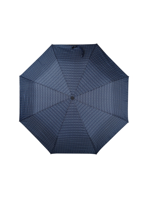 

LOOM LEGACY Navy Blue & White Geometric Printed 3-Fold Semi-Automatic Umbrella