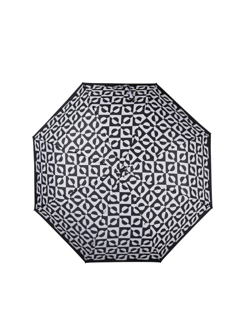 

LOOM LEGACY Black & White Geometric Printed 3-Fold Semi-Automatic Umbrella