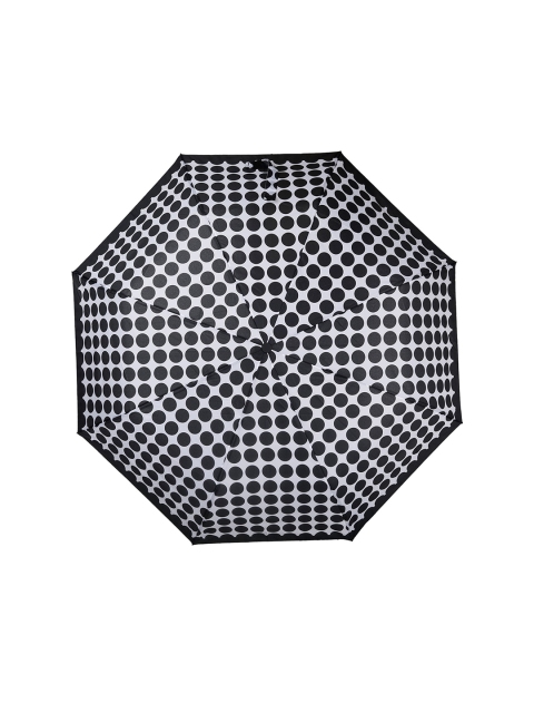 

LOOM LEGACY Black & White Geometric Printed 3-Fold Semi-Automatic Umbrella